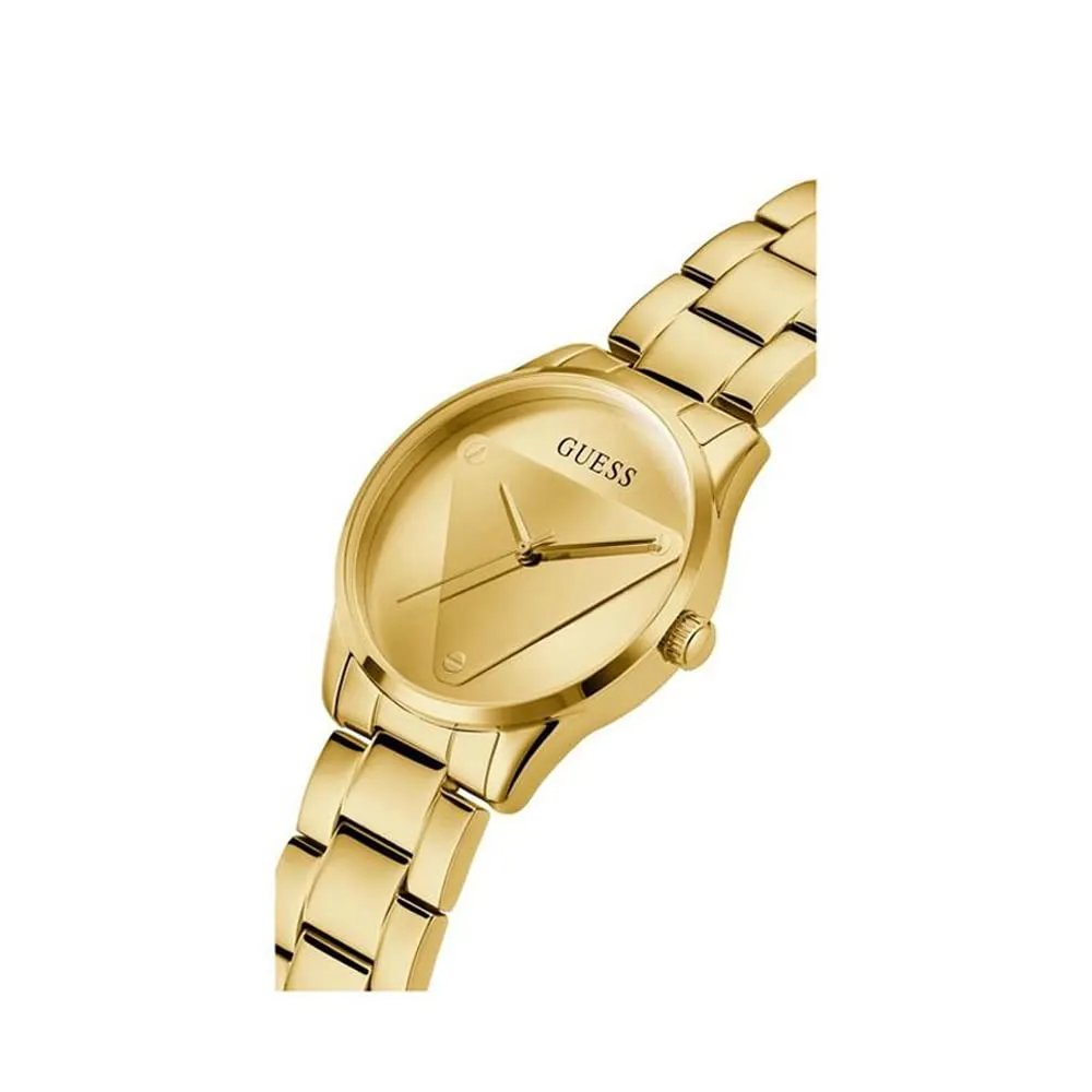 GUESS Womens 18 mm Emblem Champagne Dial Stainless Steel Analog Watch - GW0485L1