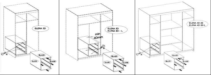 INSERT DRAWS FOR WARDROBES SELENA 38.6CM