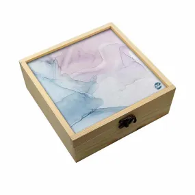 Jewellery Box Wooden Jewelry Organizer -  Gray Purple Ink Watercolor