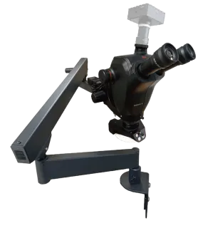 Leica® Ivesta3 (C-mount) Microscope   Flex-Arm Stand (F)  Package with 0.63x Objective Lens LED Ring Light