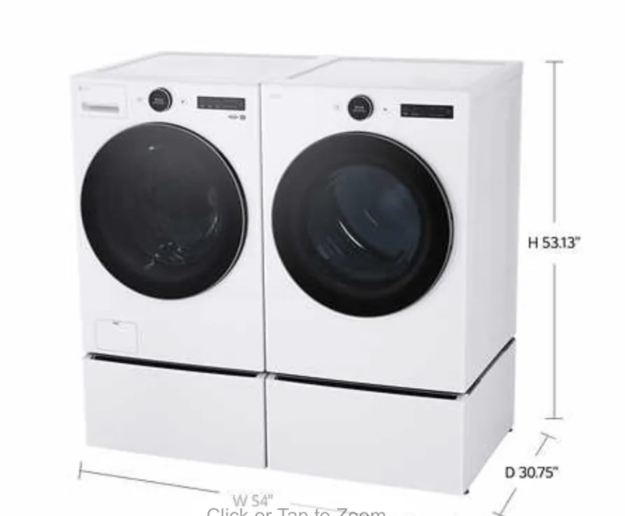 LG 4.5 cu. ft. Smart Front Load Washer with TurboWash 360 and 7.4 cu. ft. ELECTRIC Dryer with AI Sensor Dry and TurboSteam