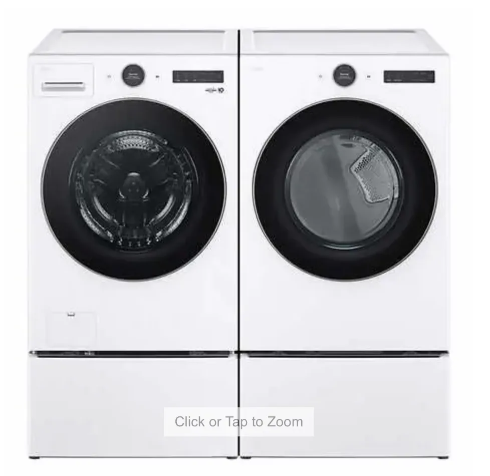 LG 4.5 cu. ft. Smart Front Load Washer with TurboWash 360 and 7.4 cu. ft. ELECTRIC Dryer with AI Sensor Dry and TurboSteam