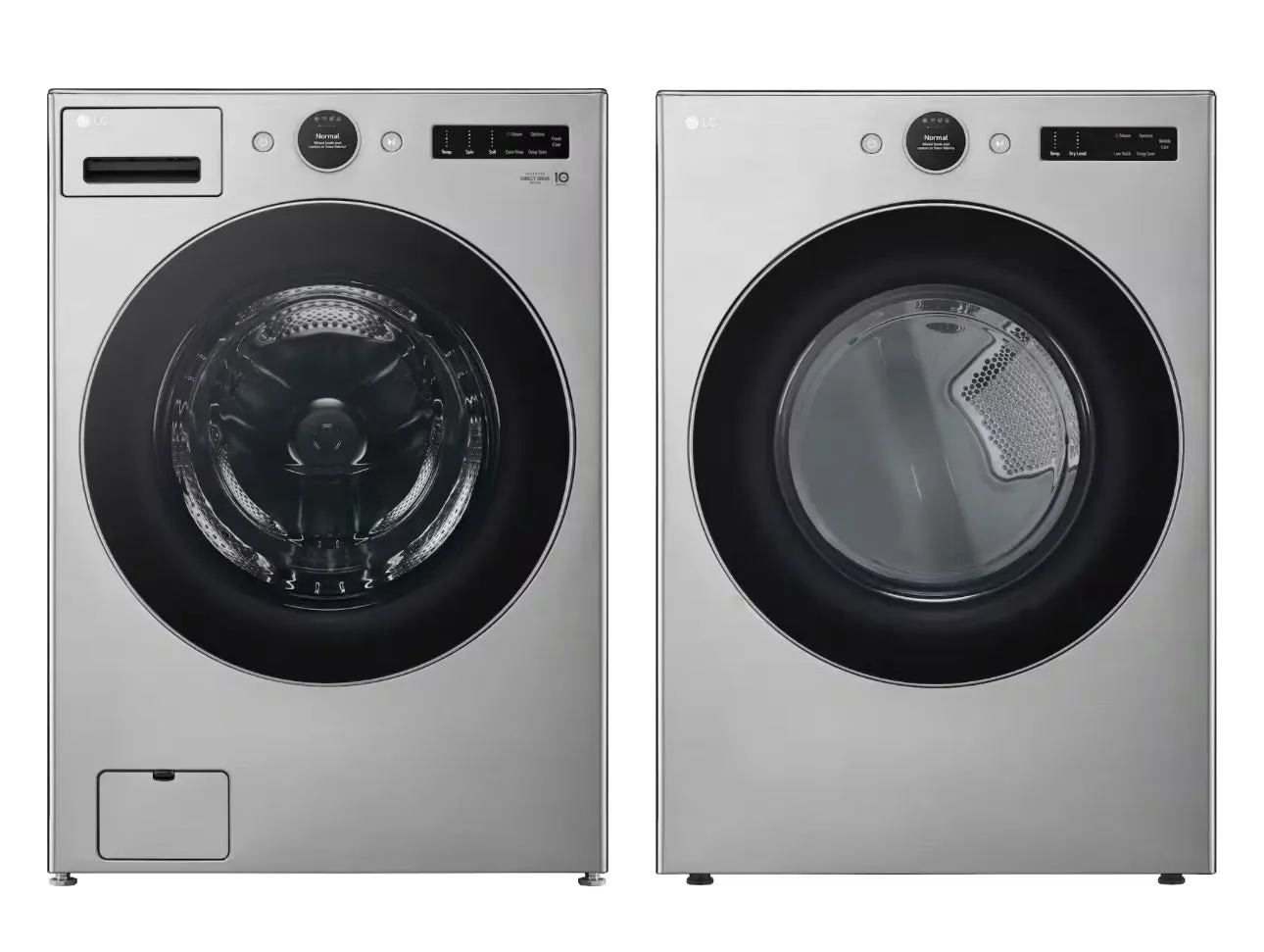 LG 4.5 cu. ft. Smart Front Load Washer with TurboWash 360 and 7.4 cu. ft. ELECTRIC Dryer with AI Sensor Dry and TurboSteam