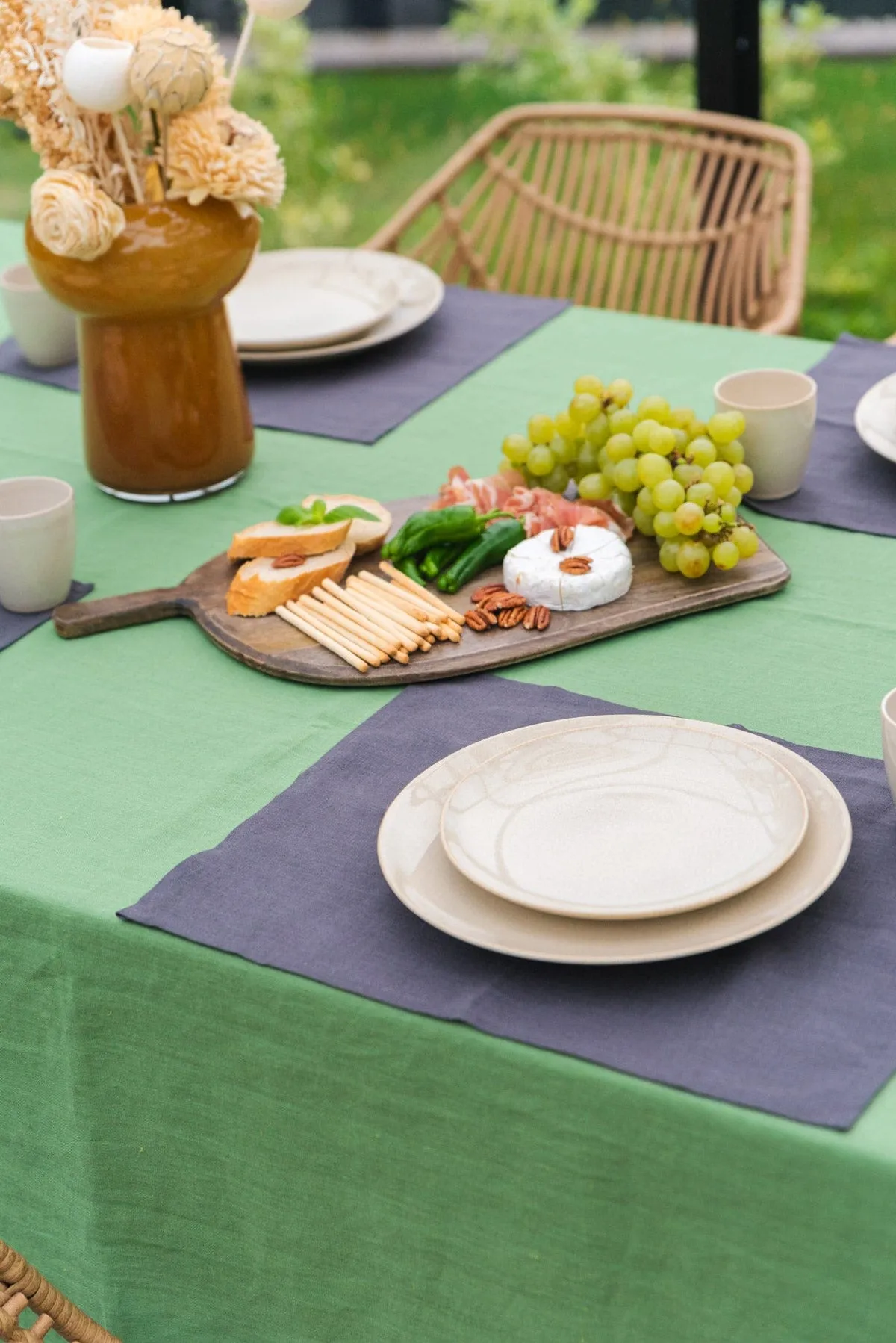 Linen Tablecloth Matcha Green