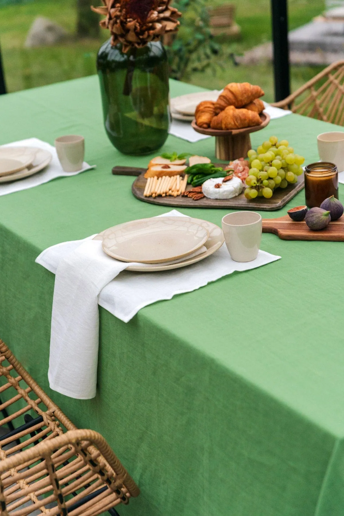 Linen Tablecloth Matcha Green