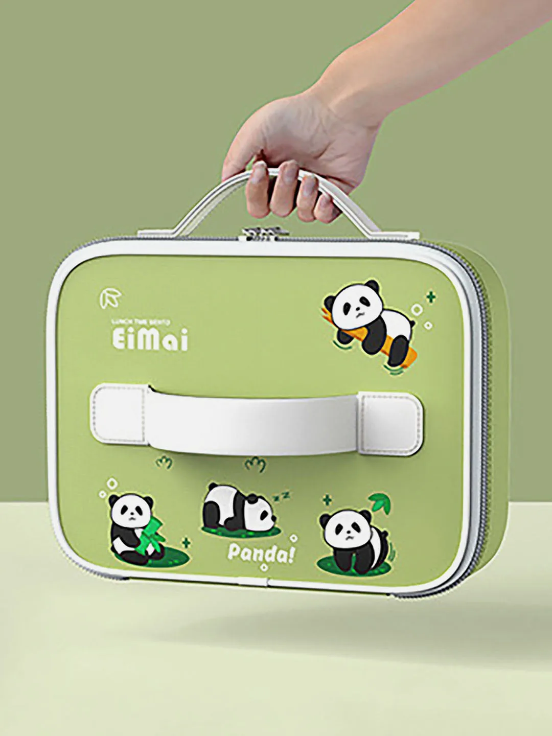 Little Surprise Box 2D Panda Stainless Steel Lunch Box /Tiffin with Insulated Matching Lunch Bag.