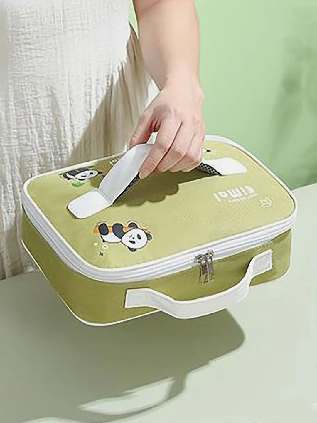 Little Surprise Box 2D Panda Stainless Steel Lunch Box /Tiffin with Insulated Matching Lunch Bag.