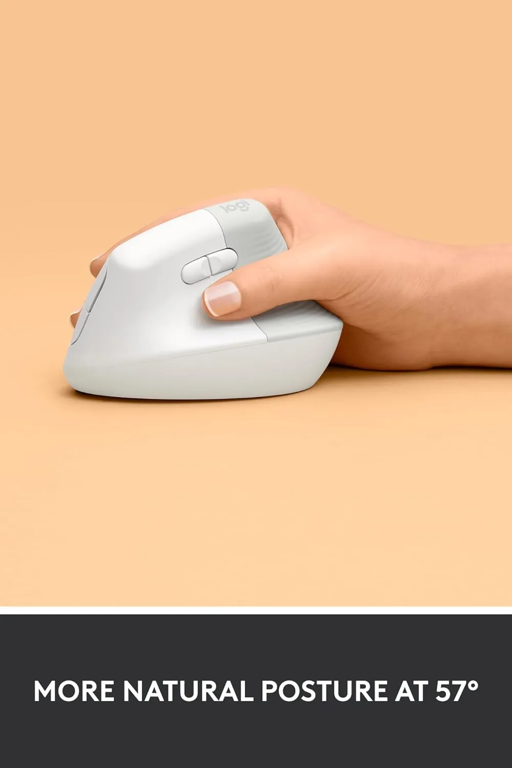 Logitech Lift for Mac Wireless Mouse 人體工學垂直滑鼠 - Pearl White 珍珠白色 910-006470 原裝行貨