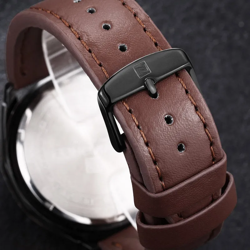 Luxury Top Brand Watches Men Fashion Quartz Watch Classic Date Genuine Leather Waterproof Male Wristwatch Relogio Masculino