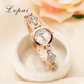 Lvpai Brand New Fashion Luxury Women Dress Gemstone Quartz Wristwatches Ladies Casual Golden Silver Women Dress Quartz Watches