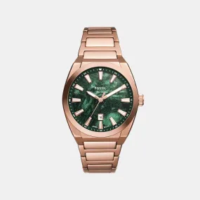 Men Quartz Date Green Dial Analog Stainless Steel Watch FS6074