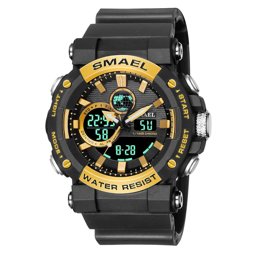 Men Watch SMAEL Sport Watches Waterproof Stopwatch Alarm Clock LED Light Quartz Digital Wristwatches 8048 Men's Watches Military