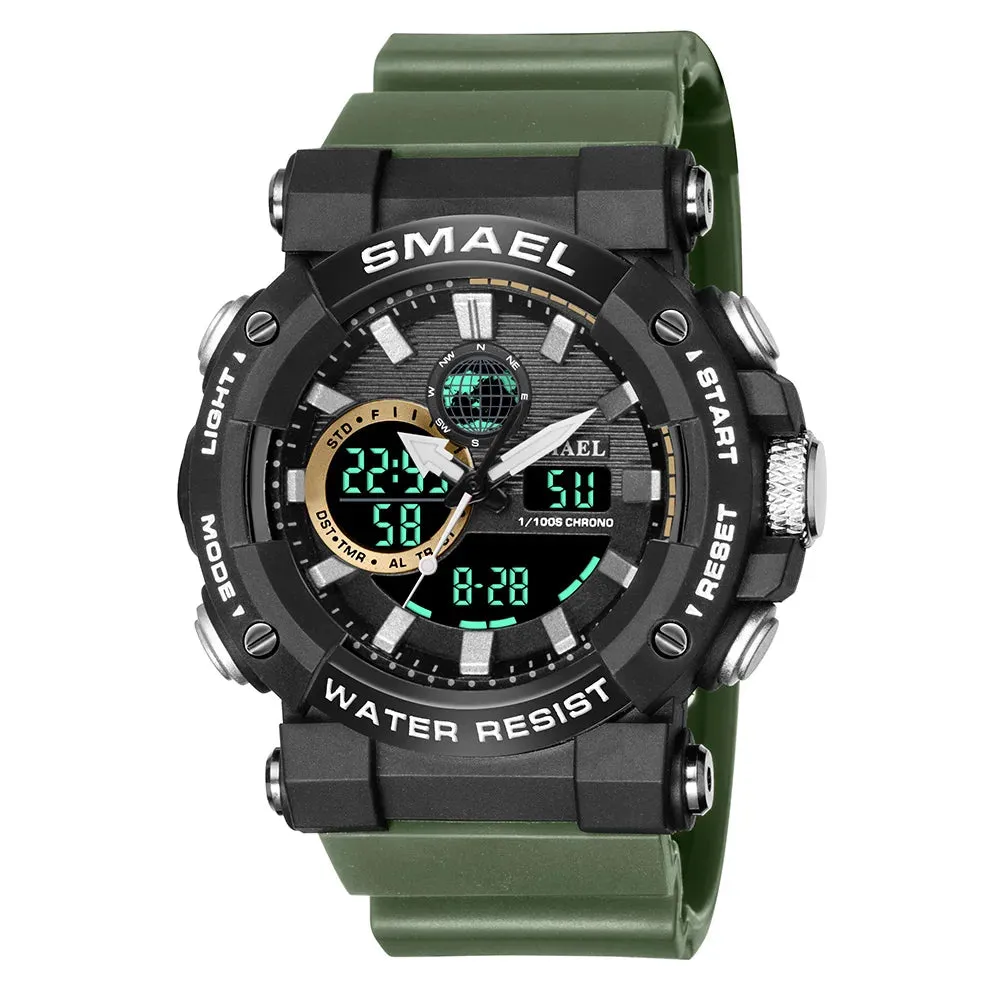 Men Watch SMAEL Sport Watches Waterproof Stopwatch Alarm Clock LED Light Quartz Digital Wristwatches 8048 Men's Watches Military