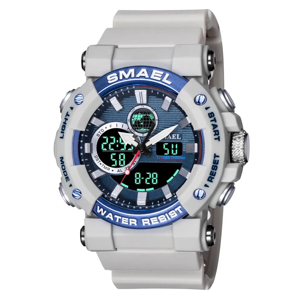 Men Watch SMAEL Sport Watches Waterproof Stopwatch Alarm Clock LED Light Quartz Digital Wristwatches 8048 Men's Watches Military