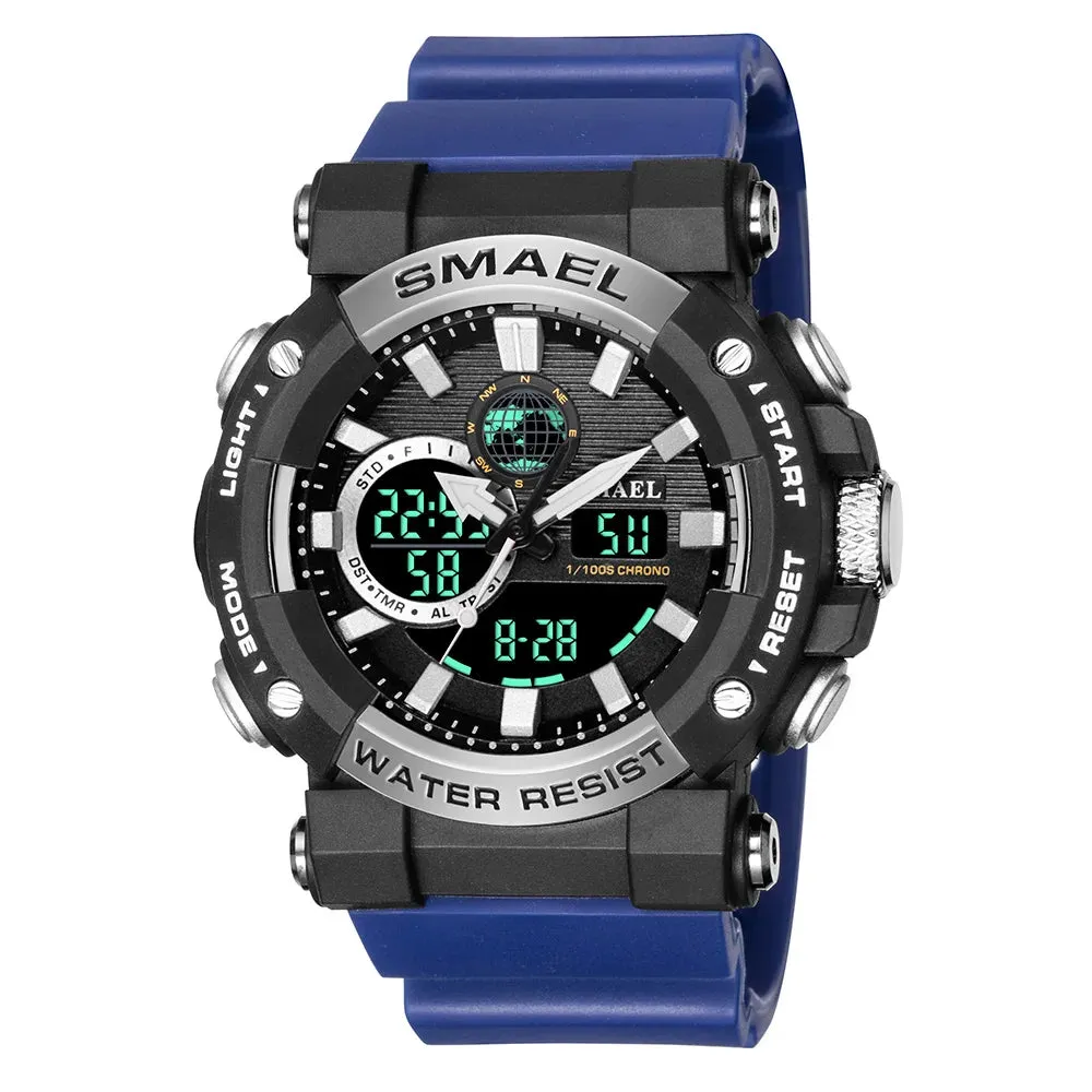 Men Watch SMAEL Sport Watches Waterproof Stopwatch Alarm Clock LED Light Quartz Digital Wristwatches 8048 Men's Watches Military