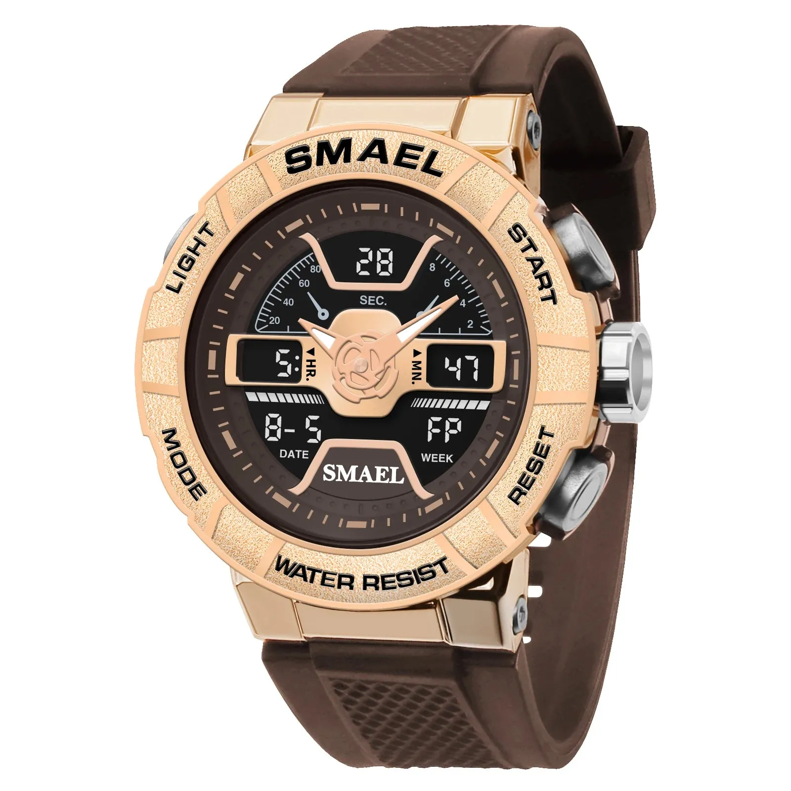 Men Watches 50m Waterproof Sports Quartz SMAEL Luxury Man Watch Brands Stopwatch LED Back Light 8067 Male Clock Wristwatches