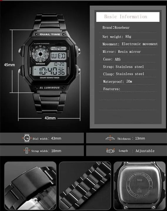 Men's Digital Watches Military Sports Electronic Top Brand Luxury Clock Waterproof Watch | 1335