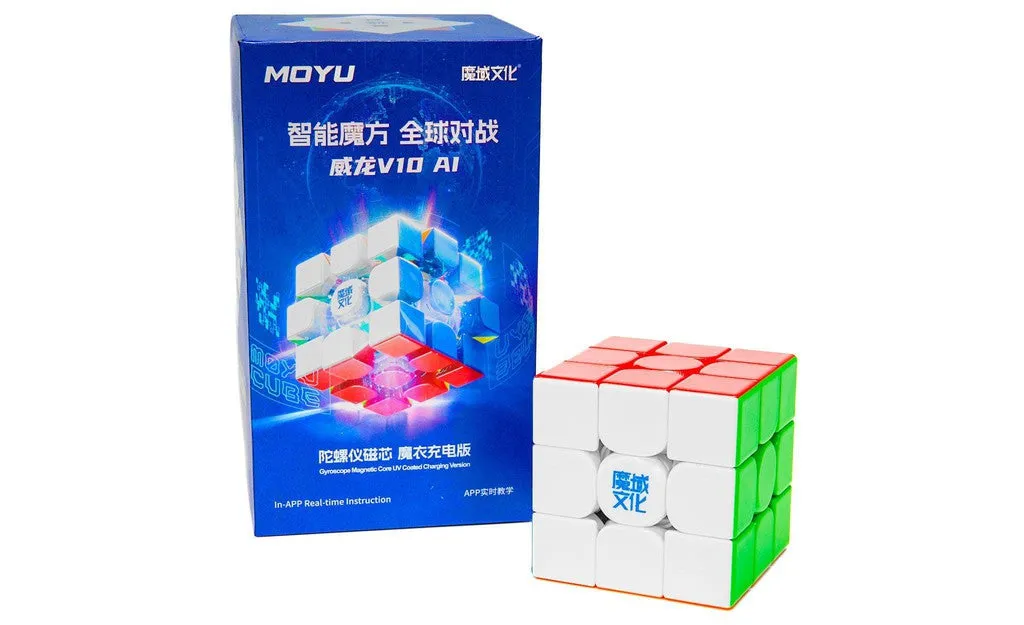 MoYu WeiLong V10 AI 3x3 Bluetooth Smart Cube (Magnetic Core, UV Coated)