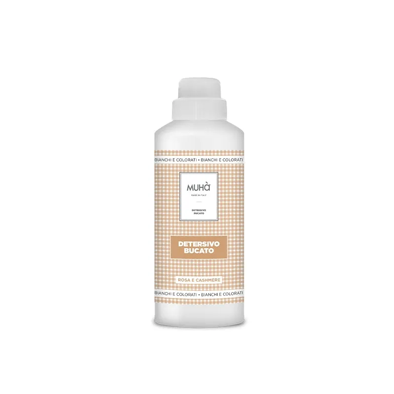 MUHA' Detersivo Concentrato Bucato Lavatrice Flacone 1000ml Rosa e Cashmere