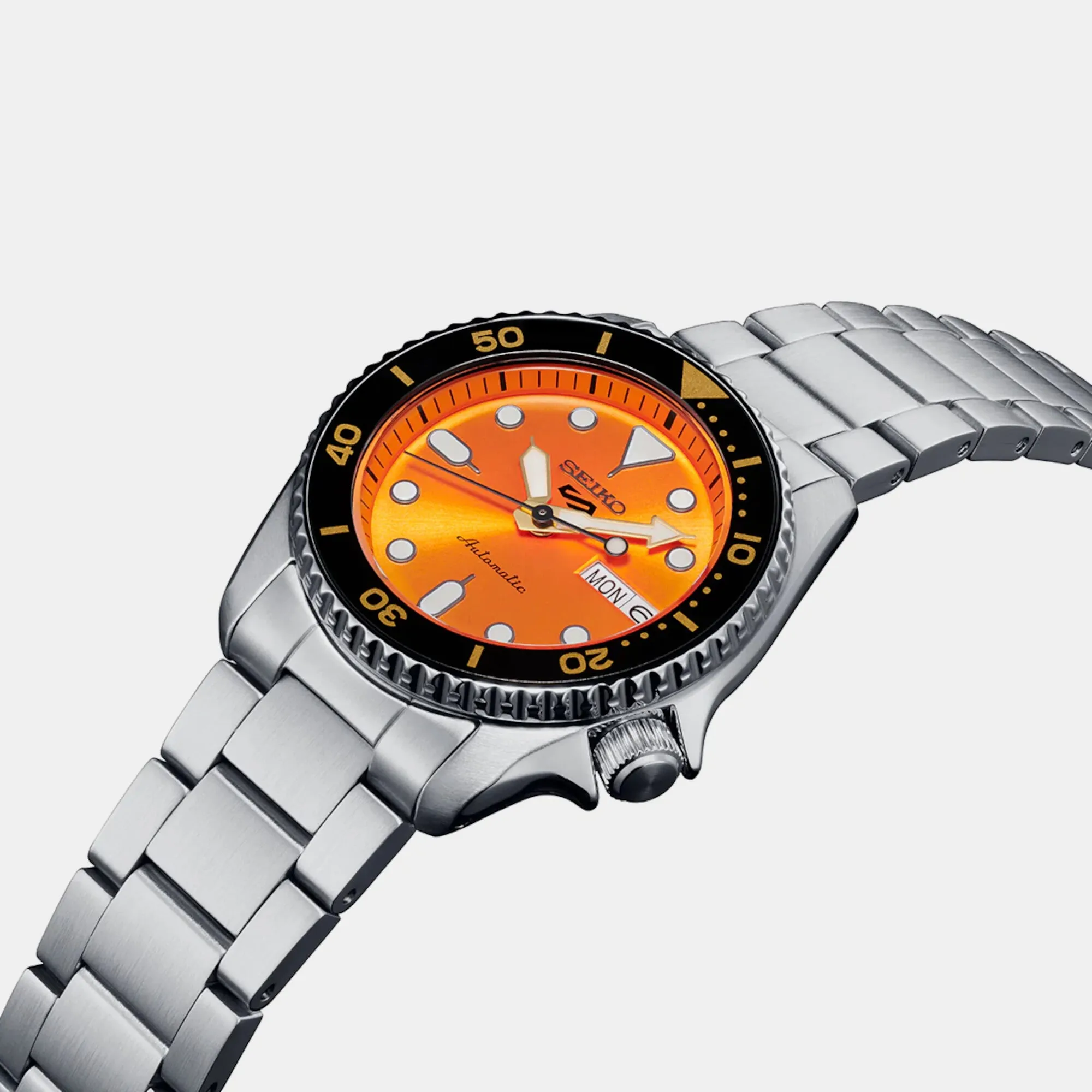 New 5 sports Men's Orange Automatic Stainless steel Watch SRPK35K1