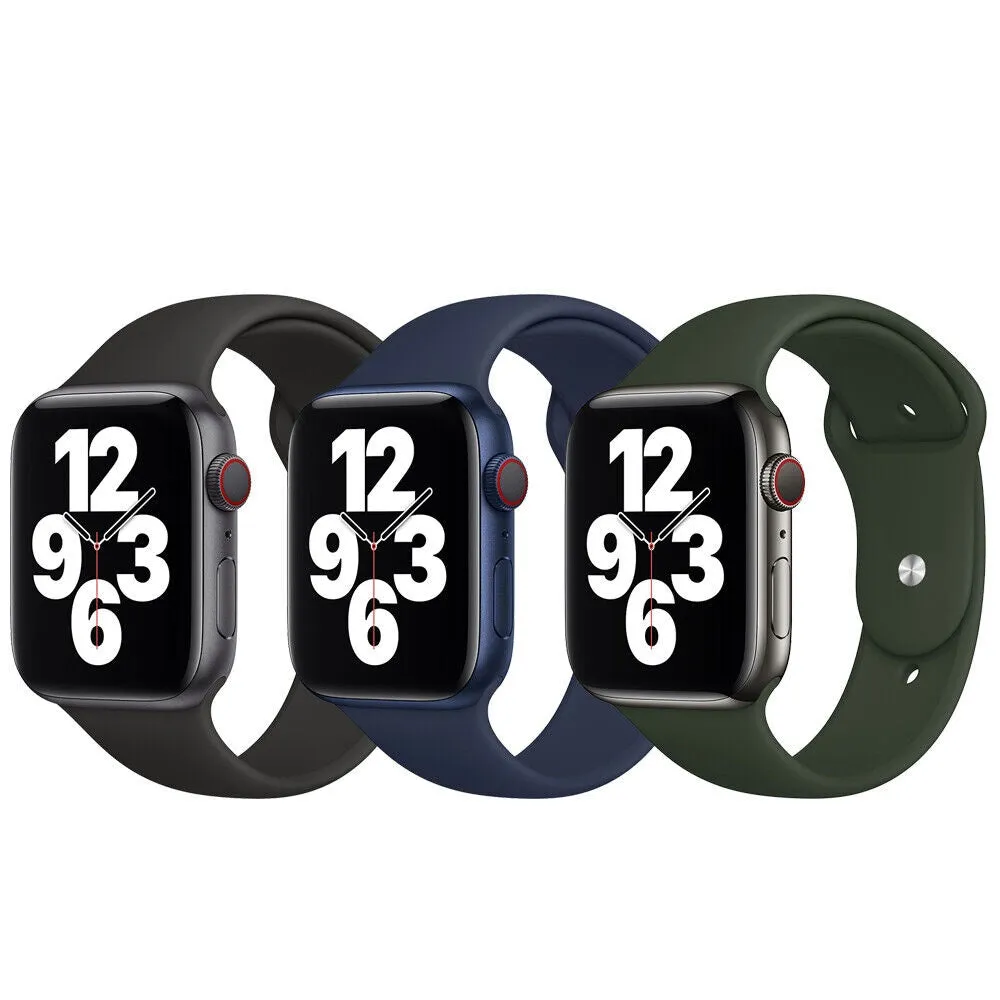 Pack 3 Sport Bands For Apple Watch Band 42mm 44mm 45mm 49mm Men Women