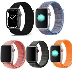 Pack of 5 Nylon Sport Strap For Apple Watch Band 38mm 40mm 41mm Men Women- A