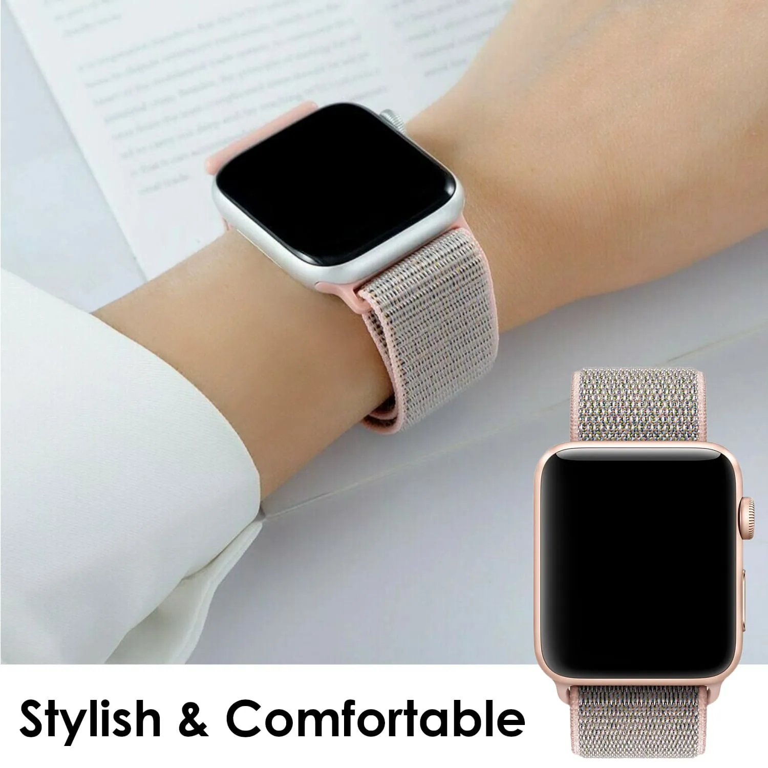 Pack of 5 Nylon Sport Strap For Apple Watch Band 42mm 44mm 45mm 49mm Men Women- B