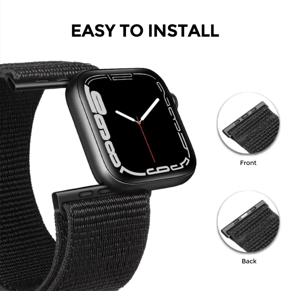 Pack of 5 Nylon Sport Strap For Apple Watch Band 42mm 44mm 45mm 49mm Men Women- B