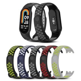 [Pack of 5] Silicone Strap For Xiaomi Mi Band 8 -Soft Silicone Skin-Friendly Wrist Strap Air-Hole Replacement Wristband Accessories