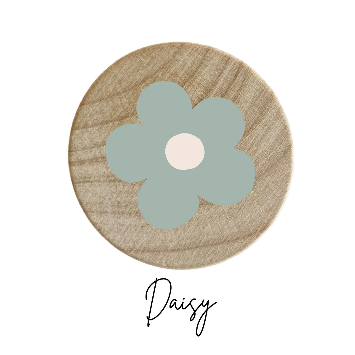 Pomello in Legno con Disegno Daisy in Rilievo - Più Disegni Disponibili