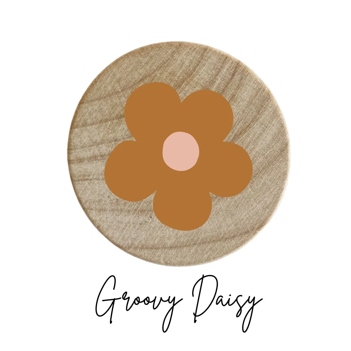 Pomello in Legno con Disegno Daisy in Rilievo - Più Disegni Disponibili