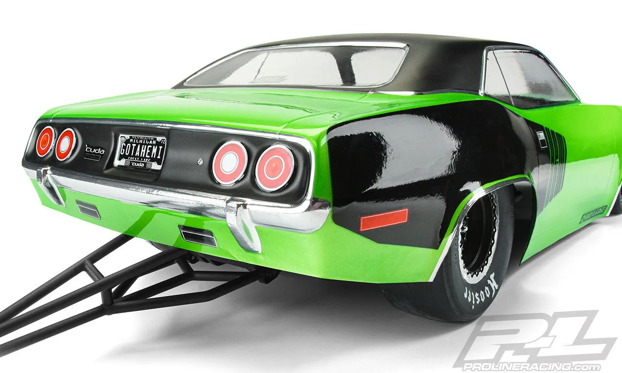 PROLINE 1972 Plymouth Barracuda Clear Body for Slash® 2wd Drag Car & AE DR10 - PR3550-00