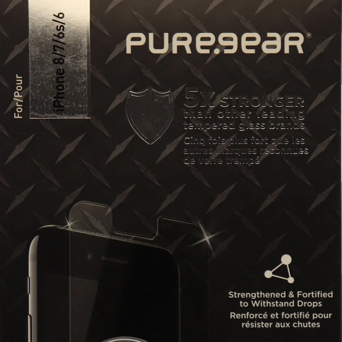 PureGear Steel 360 Tempered Glass with Alignment Tray for iPhone 8 7 6s - Clear