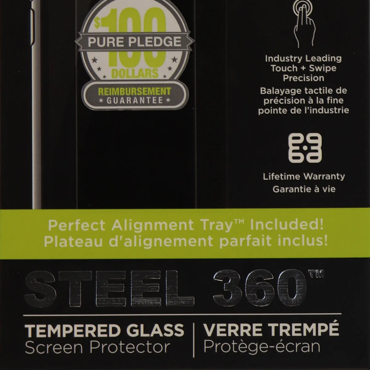 PureGear Steel 360 Tempered Glass with Alignment Tray for iPhone 8 7 6s - Clear