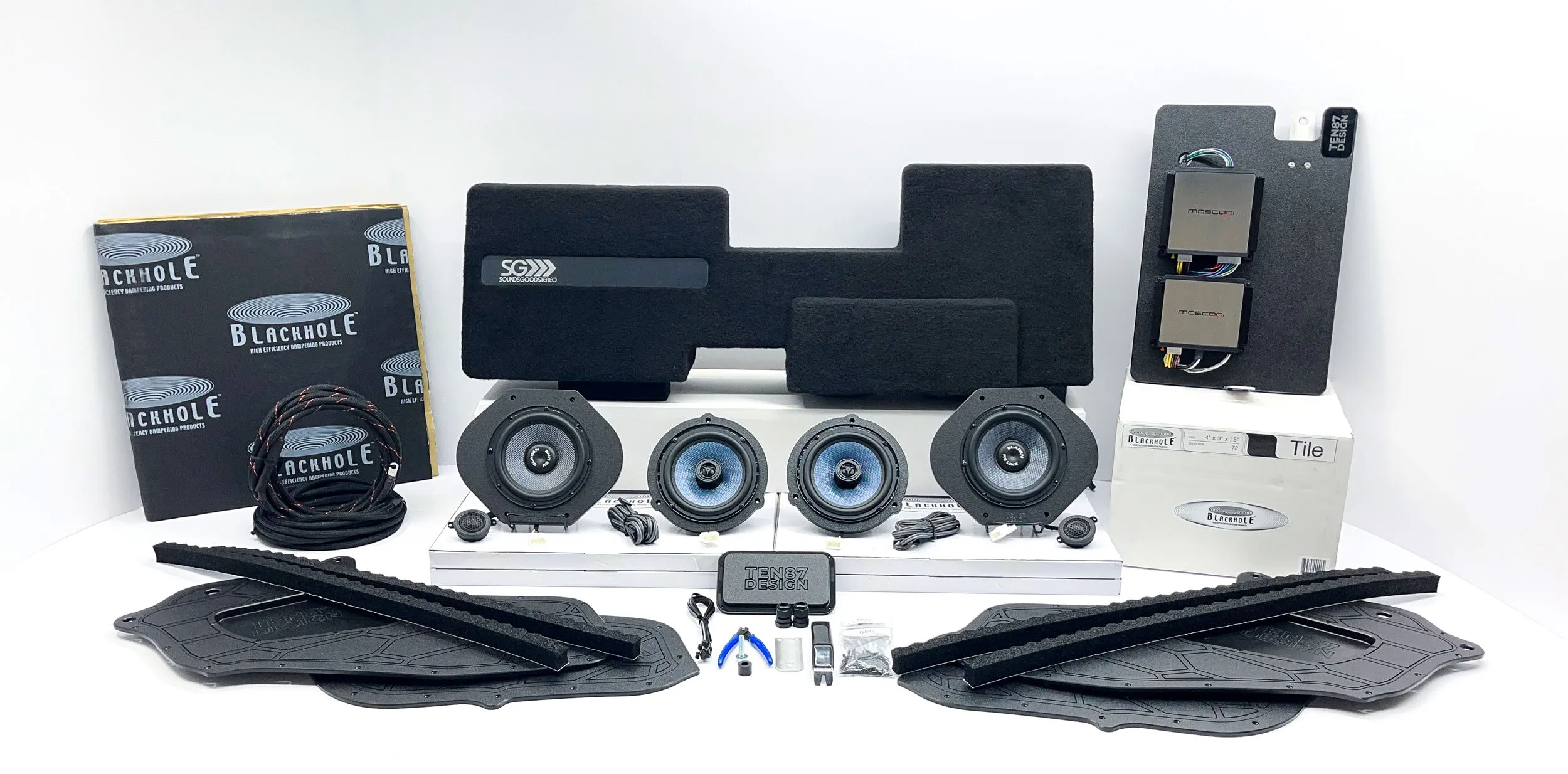 "Stealth" Mosconi-Gladen Audio RS 7-channel Fully Active Pre-Tuned Plug & Play Behind the Seat Stereo Upgrade (All Factory Systems including B&O Unleashed)