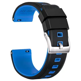 Ritche Sports Silicone Quick Release-Black/Navy Blue/Silver Buckle