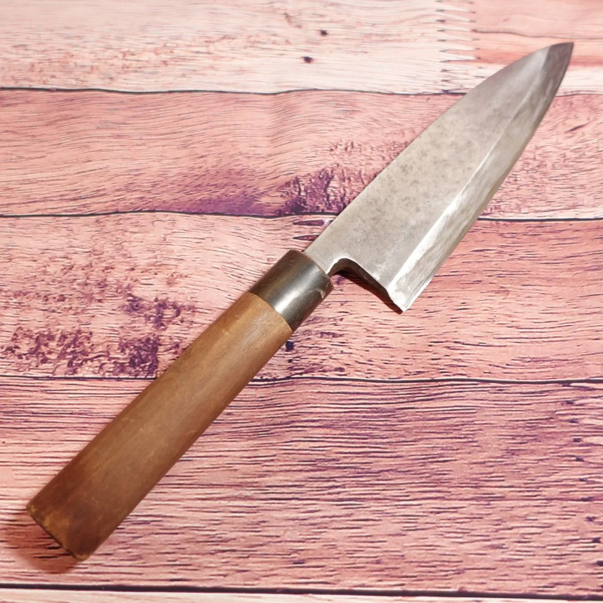 Sakai Ichimonji Mitsuhide Ai-Deba Knife, Sharpened, Water Buffalo Horn Handle, Single-edged, Filleting Knife, Japanese style Chef’s Knife, Steel