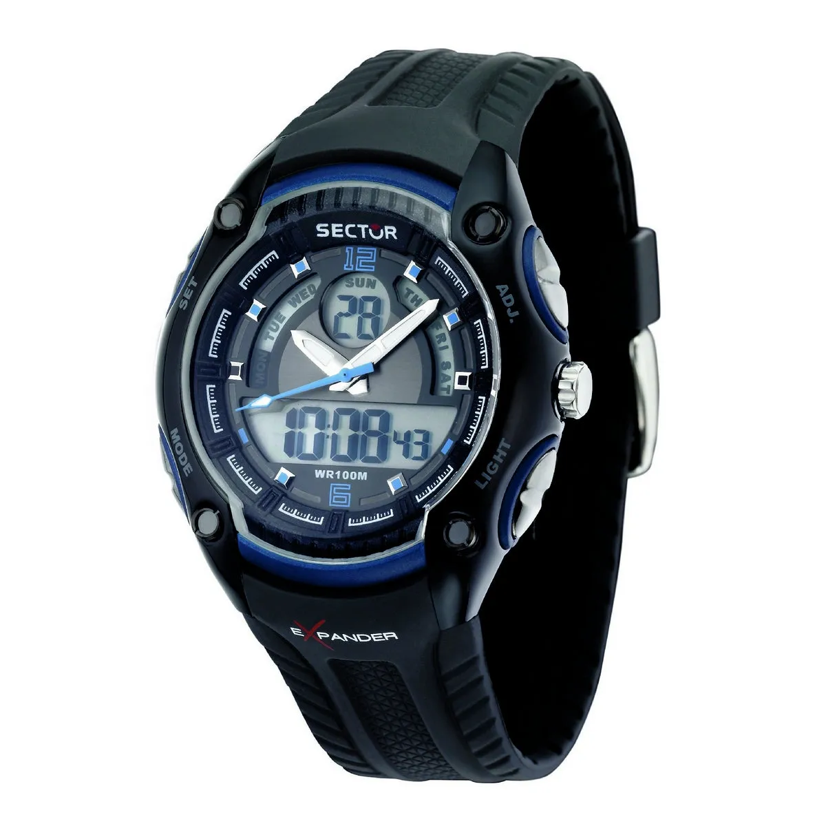 sector expander street digital ad0943 50mm gy/blu blk st watch