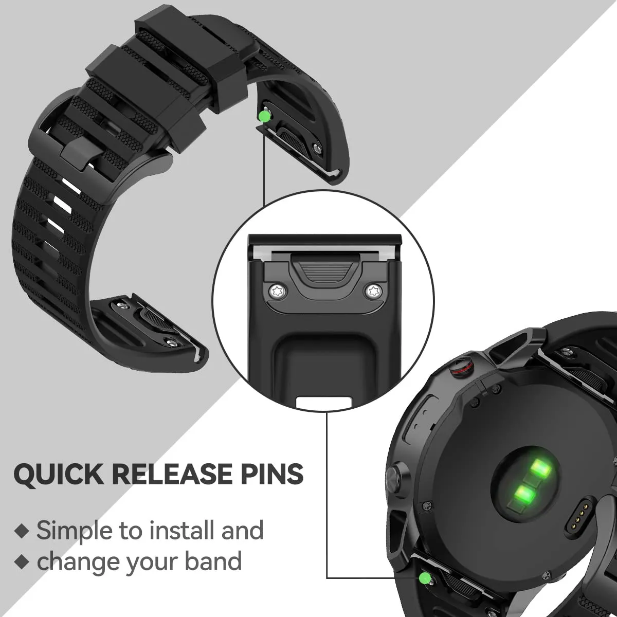 Silicone Bands For Garmin Fenix 7X | Fenix 6X | Fenix 5X | Fenix 5P | 5 Plus | Fenix 6X Pro | Fenix 3 - White