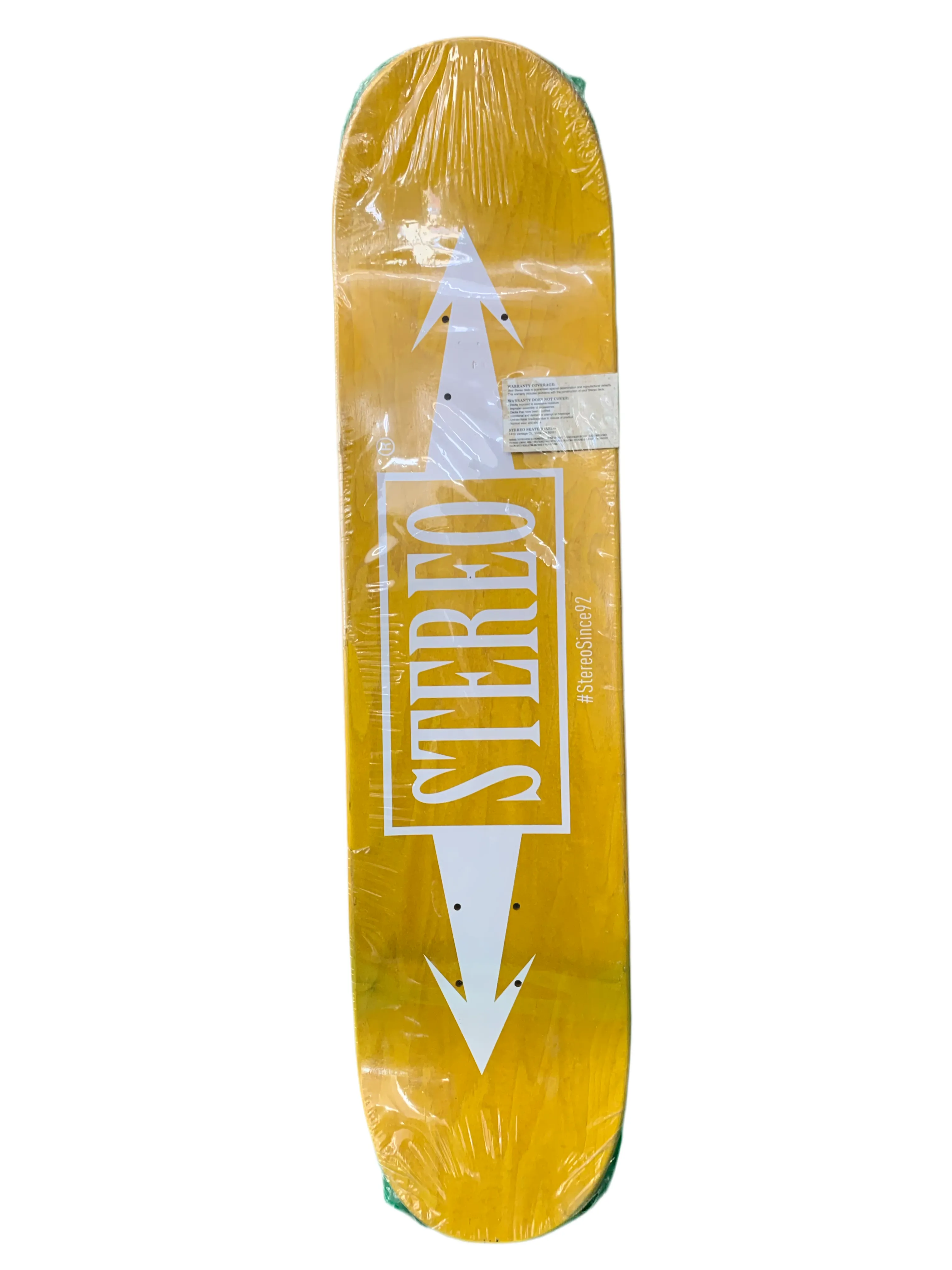 Stereo Sound Agency Yellow 7.75" Classic Skateboard Deck