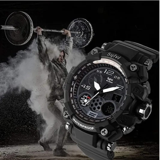 Sylvi Multi-Function Premium Chronograph Waterproof Sports Look Analog-Digital Watch