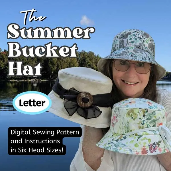 The Summer Bucket Sun Hat, sewing pattern and instructions, digital format