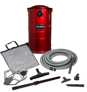 VacuMaid GV50R Wall Mounted Garage and Car Vacuum with 50 ft Hose and Tools