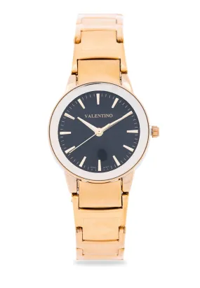 Valentino 20122359-BLACK DIAL Stainless Steel Strap Analog Watch for Women