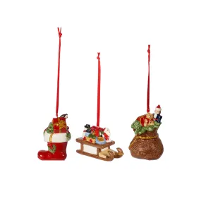 VILLEROY & BOCH Nostalgic Ornaments Set Addobbi Regali 3 Pezzi 6,3cm Natale