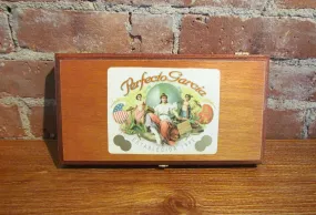 Vintage Perfecto Garcia Dovetail Wooden Cigar Box Excellent Condition