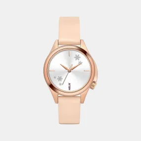 Women Silver Analog Leather Watch TW037HL14