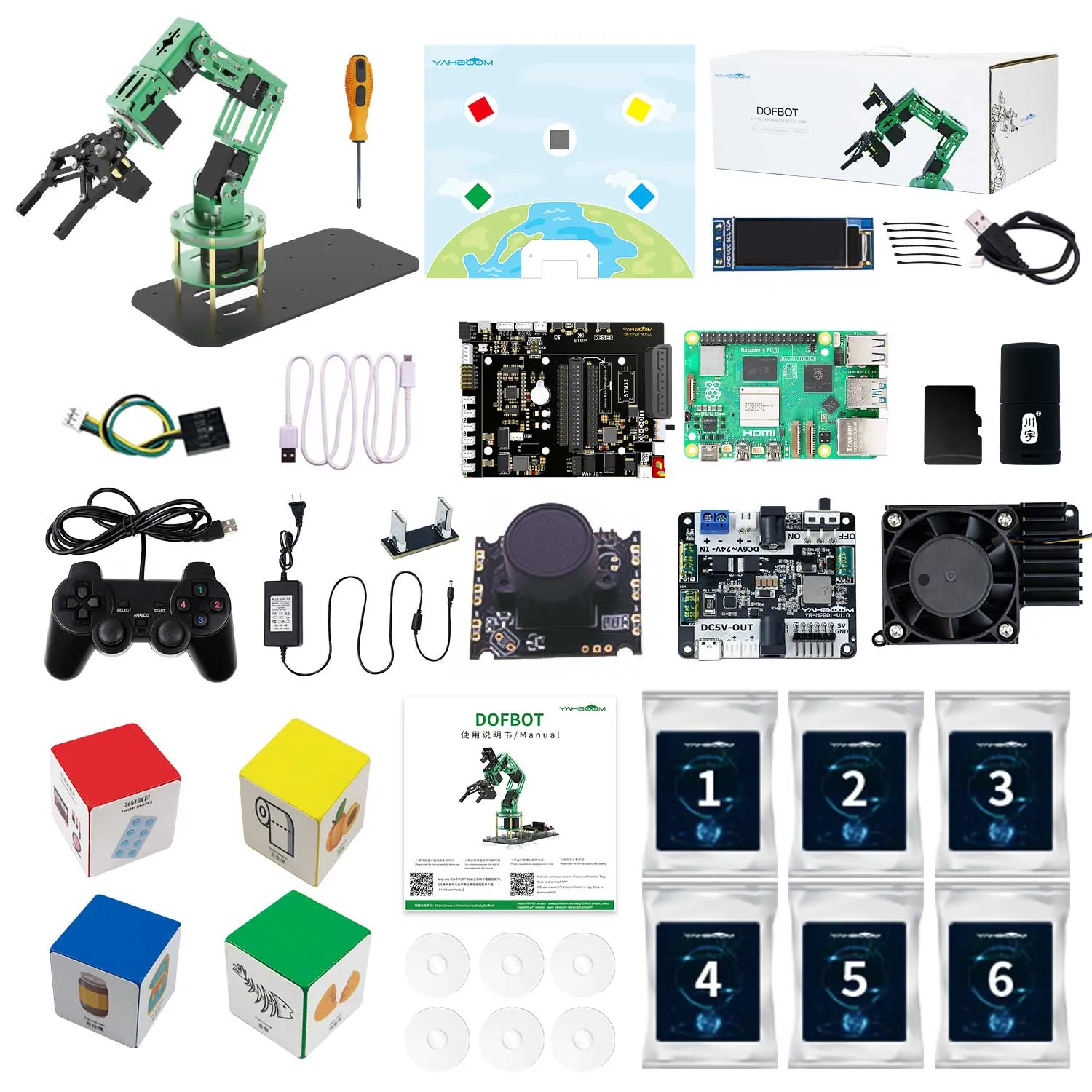 Yahboom DOFBOT AI Vision Robotic Arm with ROS Python programming for Raspberry Pi 5