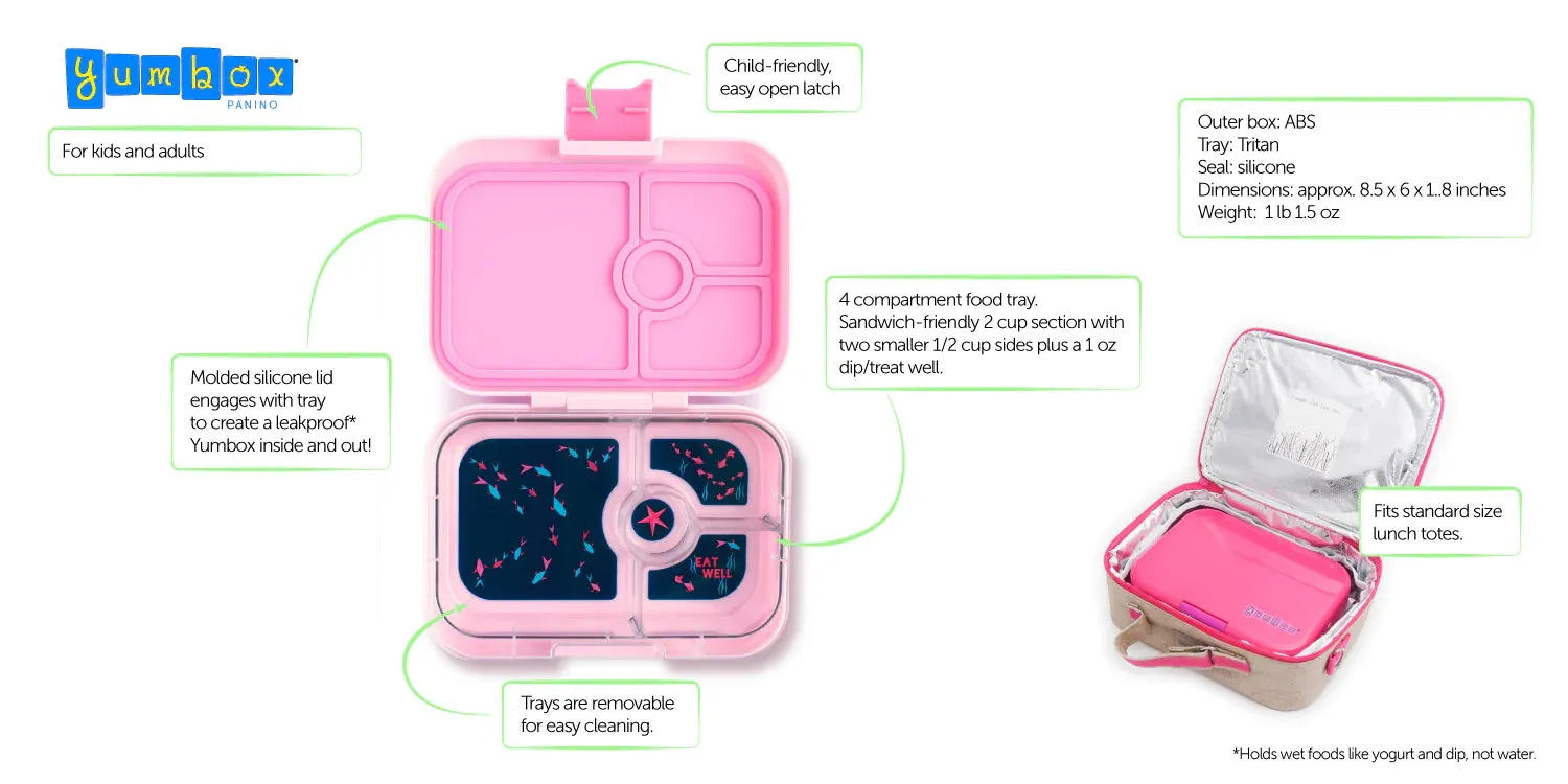 Yumbox Yoyo Yellow Panino 4 Compartment Bento Box